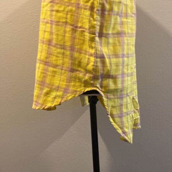 NWOT Anthropologie x Seen Worn Kept Plaid Buttondown Top Shirt in Yellow Size 6 - Picture 11 of 16